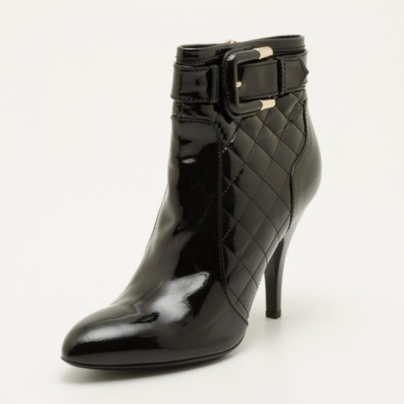 BURBERRY Black Quilted Patent Leather Ankle Boots - Picture 8 of 11
